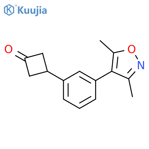 3-3-(dimethyl-1,2-oxazol-4-yl)phenylcyclobutan-1-one structure