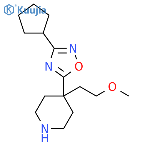 4-(3-cyclopentyl-1,2,4-oxadiazol-5-yl)-4-(2-methoxyethyl)piperidine structure