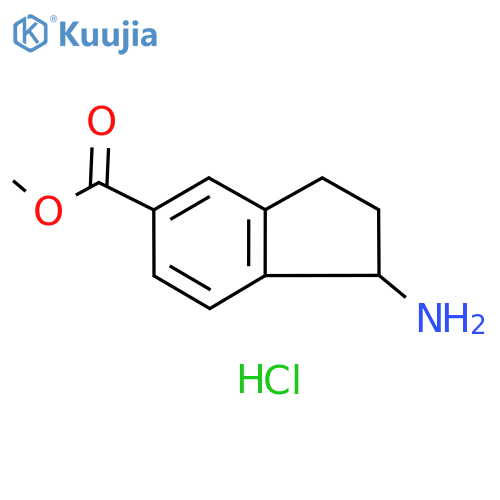 1H-Indene-5-carboxylic acid, 1-amino-2,3-dihydro-, methyl ester, hydrochloride (1:1) structure