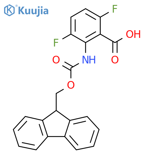 2-({[(9H-fluoren-9-yl)methoxy]carbonyl}amino)-3,6-difluorobenzoic acid structure