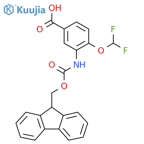 4-(difluoromethoxy)-3-({[(9H-fluoren-9-yl)methoxy]carbonyl}amino)benzoic acid structure