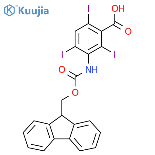 3-({[(9H-fluoren-9-yl)methoxy]carbonyl}amino)-2,4,6-triiodobenzoic acid structure