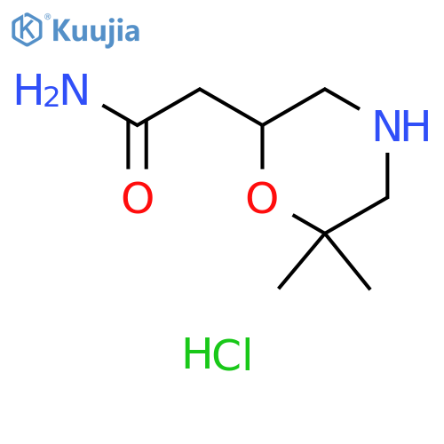 2-Morpholineacetamide, 6,6-dimethyl-, hydrochloride (1:1) structure