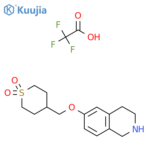 4-(1,2,3,4-Tetrahydroisoquinolin-6-yloxymethyl)thiane 1,1-dioxide;2,2,2-trifluoroacetic acid structure