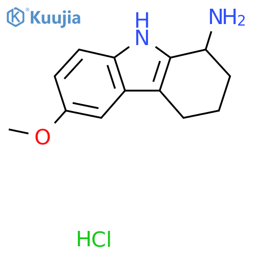 6-Methoxy-2,3,4,9-tetrahydro-1H-carbazol-1-amine;hydrochloride structure