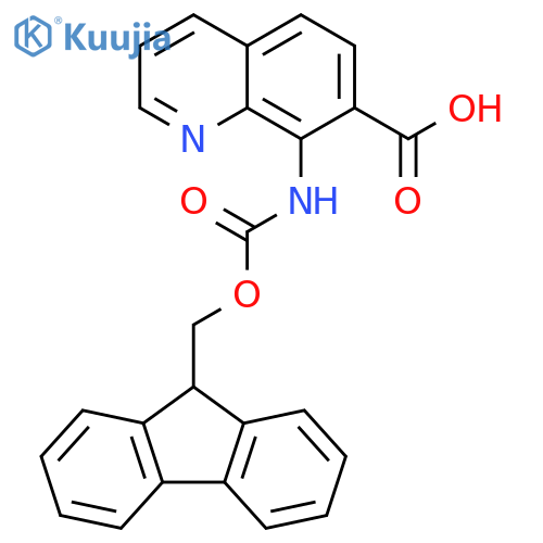 8-({(9H-fluoren-9-yl)methoxycarbonyl}amino)quinoline-7-carboxylic acid structure