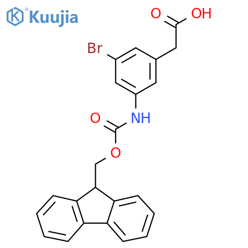 2-[3-bromo-5-({[(9H-fluoren-9-yl)methoxy]carbonyl}amino)phenyl]acetic acid structure