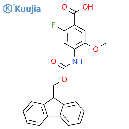 4-((((9H-Fluoren-9-yl)methoxy)carbonyl)amino)-2-fluoro-5-methoxybenzoic acid structure