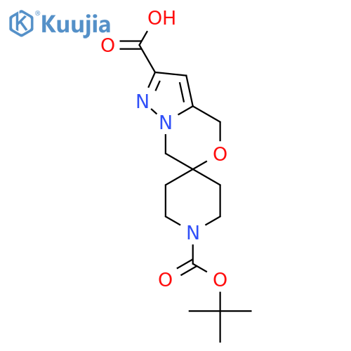 1-(tert-butoxy)carbonyl-4',7'-dihydrospiropiperidine-4,6'-pyrazolo3,2-c1,4oxazine-2'-carboxylic acid structure