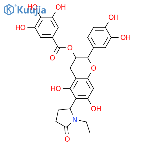 3,3',4',5,7-Pentahydroxy-6-(5-oxo-2-pyrrolidinyl)flavan; (2R,2''R,3R)-form, N-Et, 3-O-(3,4,5-trihydroxybenzoyl) structure