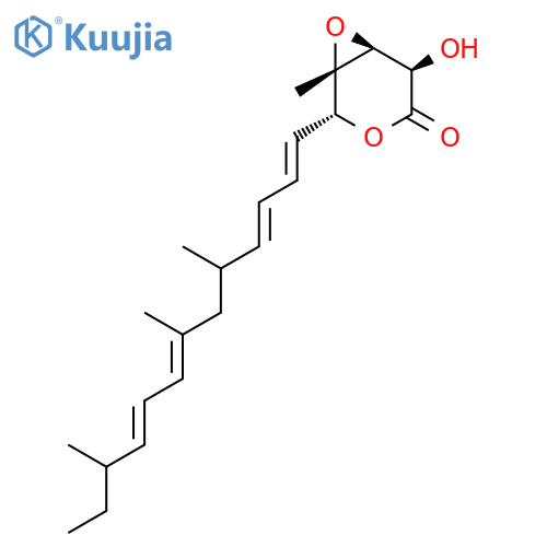 (2R*,3S*,4S*,5R*,6E,8E,12E,14E)-3,4-epoxy-2-hydroxy-4,10,12,16-tetramethyl-6,8,12,14-octadecatetraeno-5-lactone structure