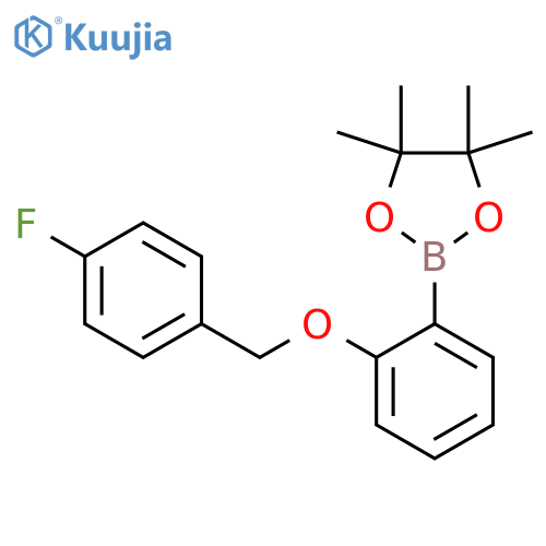1,3,2-Dioxaborolane, 2-[2-[(4-fluorophenyl)methoxy]phenyl]-4,4,5,5-tetramethyl- structure