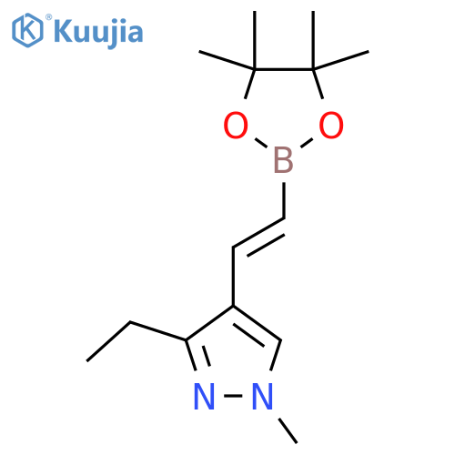 3-ethyl-1-methyl-4-[2-(tetramethyl-1,3,2-dioxaborolan-2-yl)ethenyl]-1H-pyrazole structure