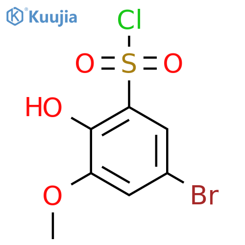 5-Bromo-2-hydroxy-3-methoxybenzene-1-sulfonyl chloride structure