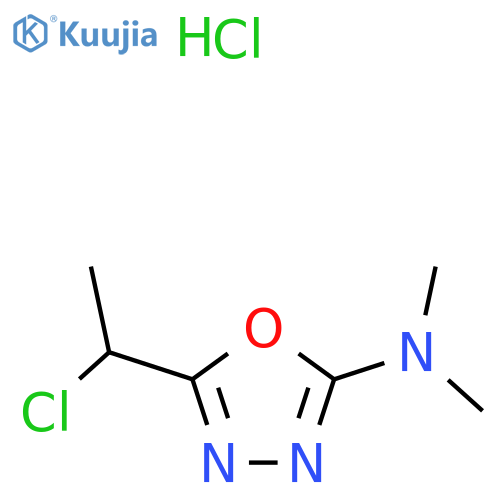 5-(1-Chloroethyl)-N,N-dimethyl-1,3,4-oxadiazol-2-amine;hydrochloride structure