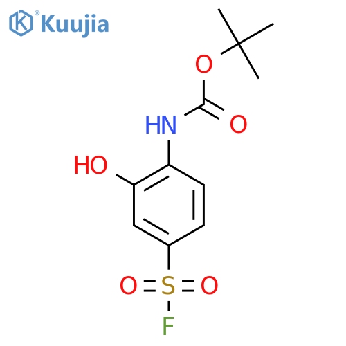 tert-butyl N-[4-(fluorosulfonyl)-2-hydroxyphenyl]carbamate structure