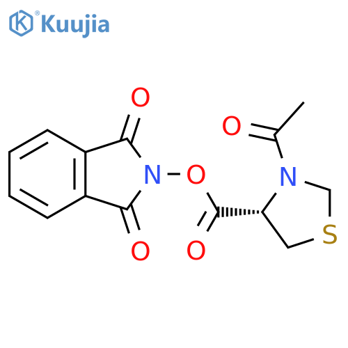 1,3-dioxo-2,3-dihydro-1H-isoindol-2-yl (4S)-3-acetyl-1,3-thiazolidine-4-carboxylate structure