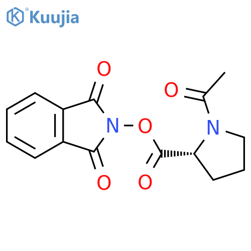 1,3-dioxo-2,3-dihydro-1H-isoindol-2-yl (2R)-1-acetylpyrrolidine-2-carboxylate structure