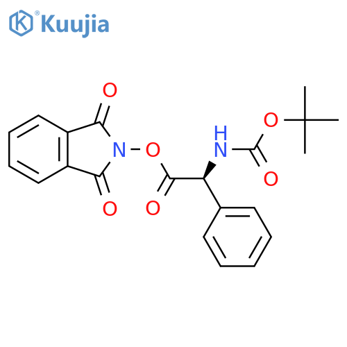 1,3-dioxo-2,3-dihydro-1H-isoindol-2-yl (2S)-2-{[(tert-butoxy)carbonyl]amino}-2-phenylacetate structure