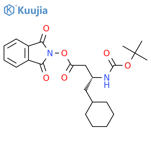 1,3-dioxo-2,3-dihydro-1H-isoindol-2-yl (3R)-3-{[(tert-butoxy)carbonyl]amino}-4-cyclohexylbutanoate structure