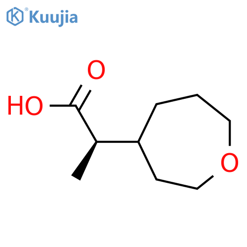 (2R)-2-(Oxepan-4-yl)propanoic acid structure