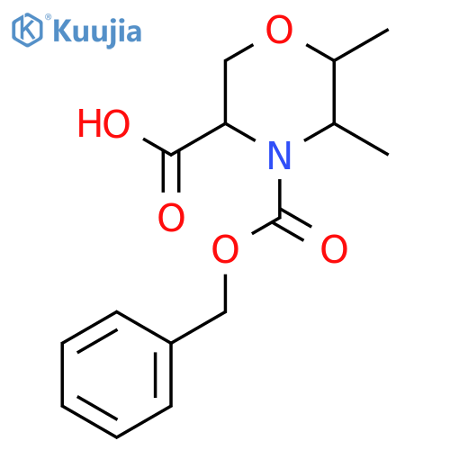 5,6-Dimethyl-4-phenylmethoxycarbonylmorpholine-3-carboxylic acid structure