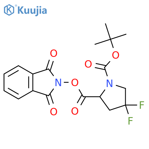1-tert-butyl 2-(1,3-dioxo-2,3-dihydro-1H-isoindol-2-yl) 4,4-difluoropyrrolidine-1,2-dicarboxylate structure