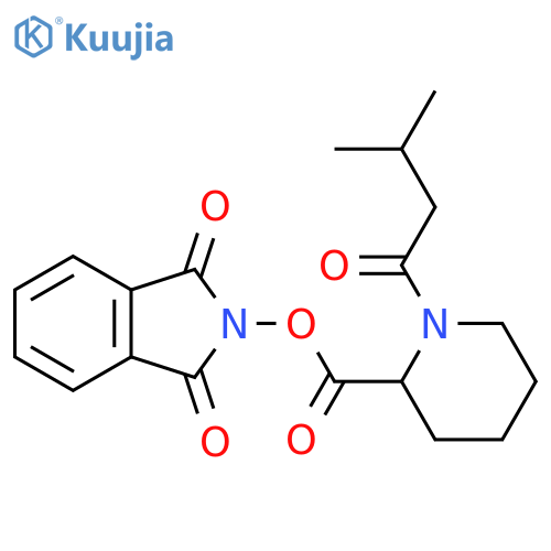 1,3-dioxo-2,3-dihydro-1H-isoindol-2-yl 1-(3-methylbutanoyl)piperidine-2-carboxylate structure
