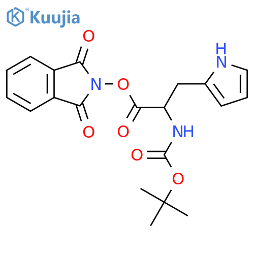 1,3-dioxo-2,3-dihydro-1H-isoindol-2-yl 2-{[(tert-butoxy)carbonyl]amino}-3-(1H-pyrrol-2-yl)propanoate structure