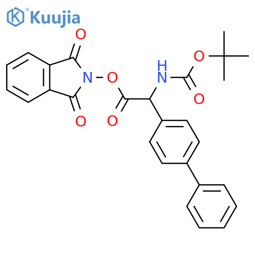 1,3-dioxo-2,3-dihydro-1H-isoindol-2-yl 2-{[(tert-butoxy)carbonyl]amino}-2-(4-phenylphenyl)acetate structure