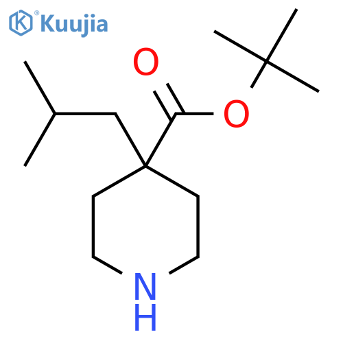 Tert-butyl 4-(2-methylpropyl)piperidine-4-carboxylate structure