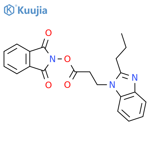1,3-dioxo-2,3-dihydro-1H-isoindol-2-yl 3-(2-propyl-1H-1,3-benzodiazol-1-yl)propanoate structure