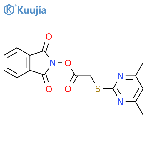 1,3-dioxo-2,3-dihydro-1H-isoindol-2-yl 2-[(4,6-dimethylpyrimidin-2-yl)sulfanyl]acetate structure