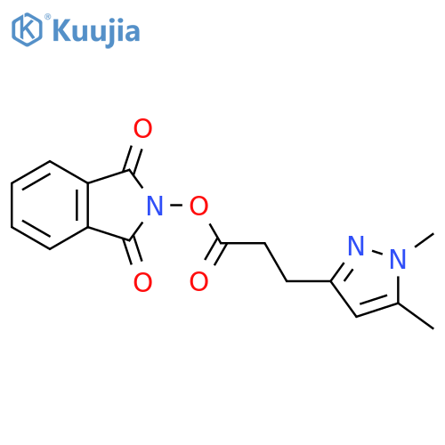 1,3-dioxo-2,3-dihydro-1H-isoindol-2-yl 3-(1,5-dimethyl-1H-pyrazol-3-yl)propanoate structure