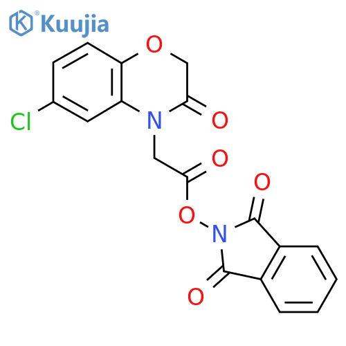 1,3-dioxo-2,3-dihydro-1H-isoindol-2-yl 2-(6-chloro-3-oxo-3,4-dihydro-2H-1,4-benzoxazin-4-yl)acetate structure