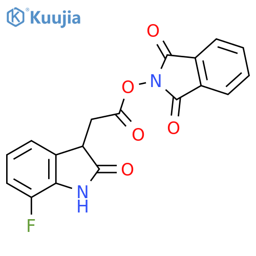 1,3-dioxo-2,3-dihydro-1H-isoindol-2-yl 2-(7-fluoro-2-oxo-2,3-dihydro-1H-indol-3-yl)acetate structure