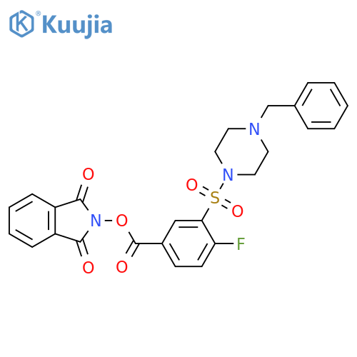 1,3-dioxo-2,3-dihydro-1H-isoindol-2-yl 3-[(4-benzylpiperazin-1-yl)sulfonyl]-4-fluorobenzoate structure