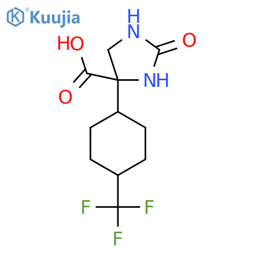 2-Oxo-4-[4-(trifluoromethyl)cyclohexyl]imidazolidine-4-carboxylic acid structure