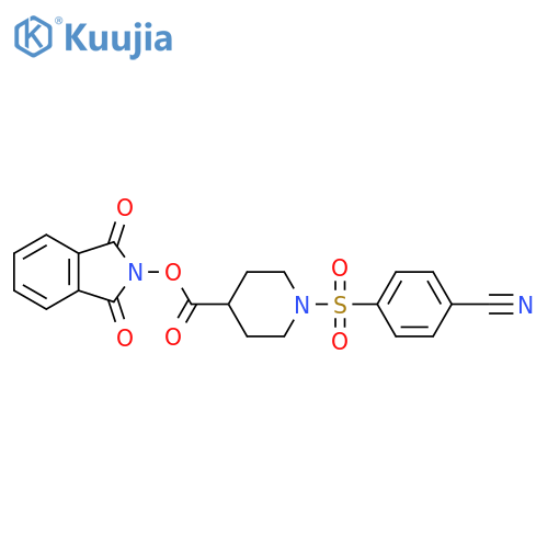 1,3-dioxo-2,3-dihydro-1H-isoindol-2-yl 1-(4-cyanobenzenesulfonyl)piperidine-4-carboxylate structure