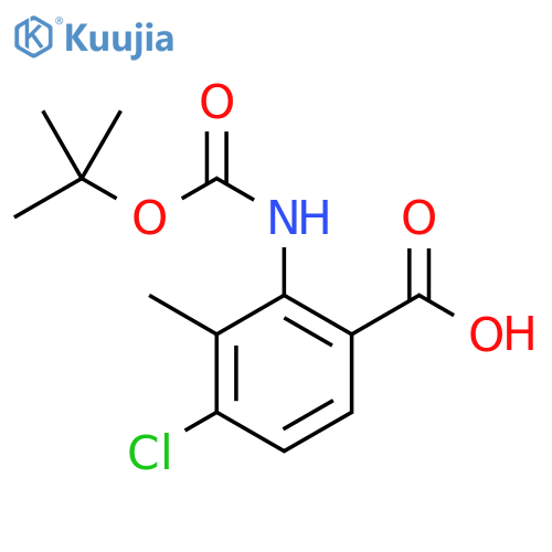 2-((tert-Butoxycarbonyl)amino)-4-chloro-3-methylbenzoic acid structure
