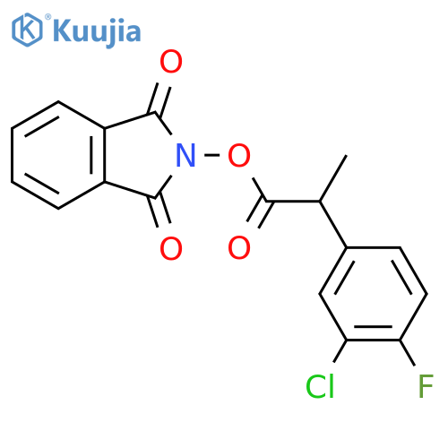 1,3-dioxo-2,3-dihydro-1H-isoindol-2-yl 2-(3-chloro-4-fluorophenyl)propanoate structure