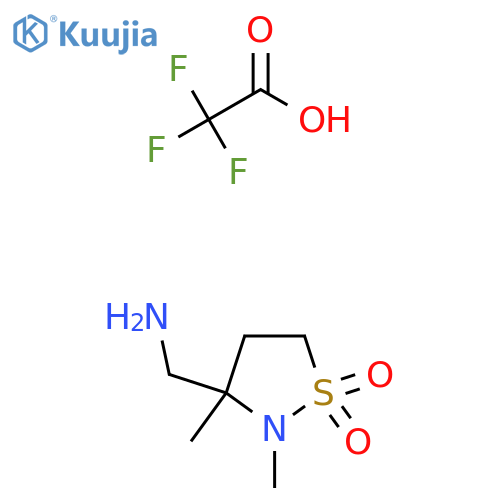(2,3-Dimethyl-1,1-dioxo-1,2-thiazolidin-3-yl)methanamine;2,2,2-trifluoroacetic acid structure