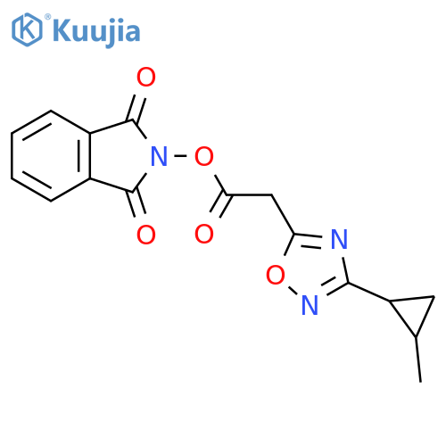 1,3-dioxo-2,3-dihydro-1H-isoindol-2-yl 2-[3-(2-methylcyclopropyl)-1,2,4-oxadiazol-5-yl]acetate structure