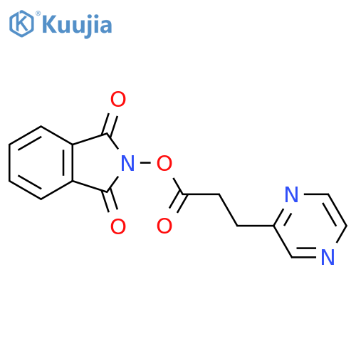 1,3-dioxo-2,3-dihydro-1H-isoindol-2-yl 3-(pyrazin-2-yl)propanoate structure