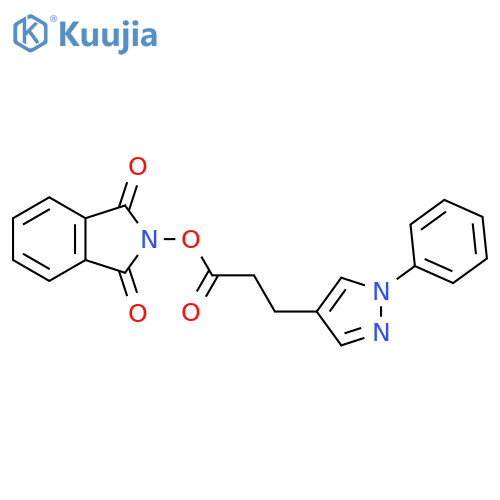 1,3-dioxo-2,3-dihydro-1H-isoindol-2-yl 3-(1-phenyl-1H-pyrazol-4-yl)propanoate structure