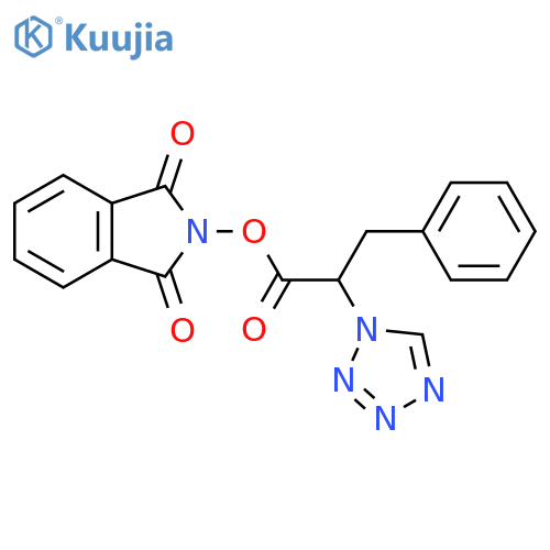 1,3-dioxo-2,3-dihydro-1H-isoindol-2-yl 3-phenyl-2-(1H-1,2,3,4-tetrazol-1-yl)propanoate structure