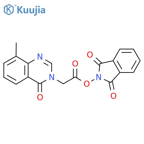 1,3-dioxo-2,3-dihydro-1H-isoindol-2-yl 2-(8-methyl-4-oxo-3,4-dihydroquinazolin-3-yl)acetate structure