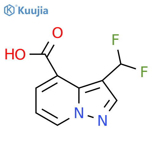 3-(Difluoromethyl)pyrazolo[1,5-a]pyridine-4-carboxylic acid structure