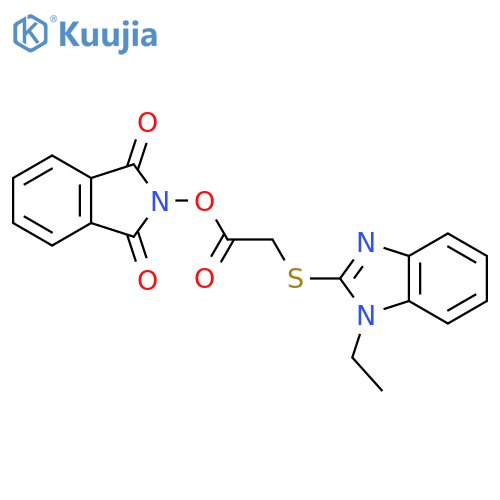 1,3-dioxo-2,3-dihydro-1H-isoindol-2-yl 2-[(1-ethyl-1H-1,3-benzodiazol-2-yl)sulfanyl]acetate structure