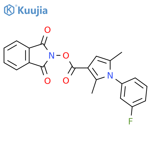 1,3-dioxo-2,3-dihydro-1H-isoindol-2-yl 1-(3-fluorophenyl)-2,5-dimethyl-1H-pyrrole-3-carboxylate structure